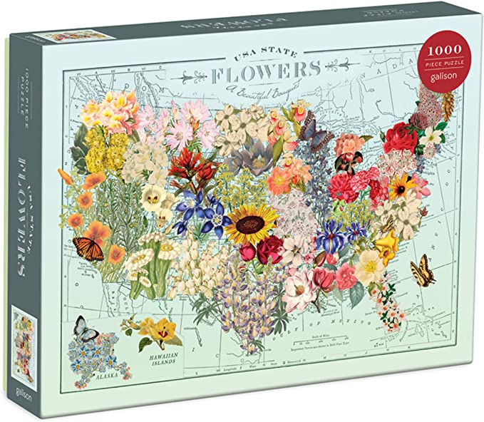 WG USA State Flowers Puzzle 1000 pcs